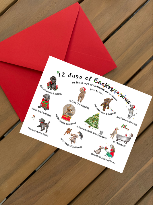 '12 Cockapoos of Christmas' Print